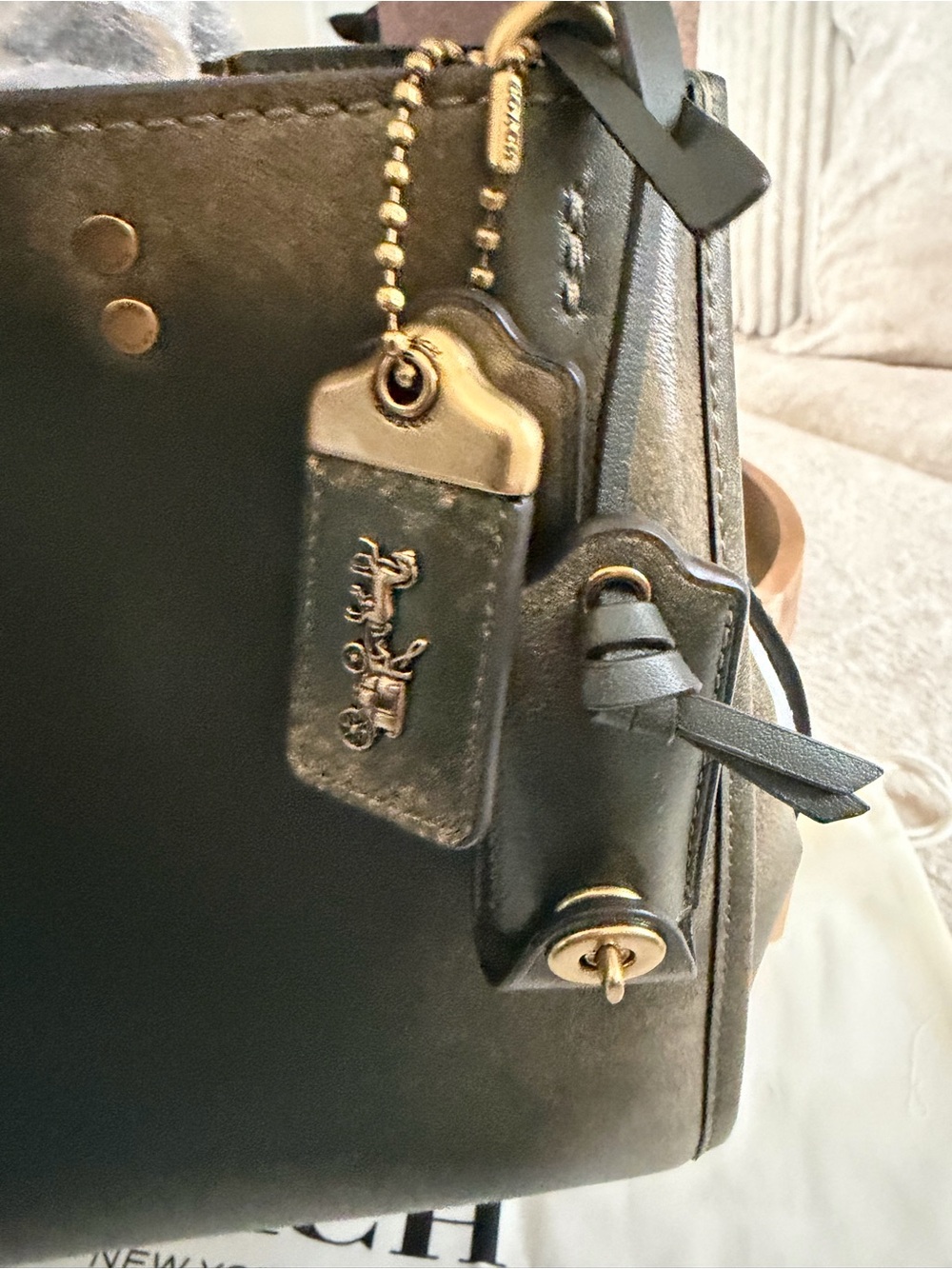 ❤️ Coach Green Loved Leather Rogue 31 ❤️ - Picture 6 of 11
